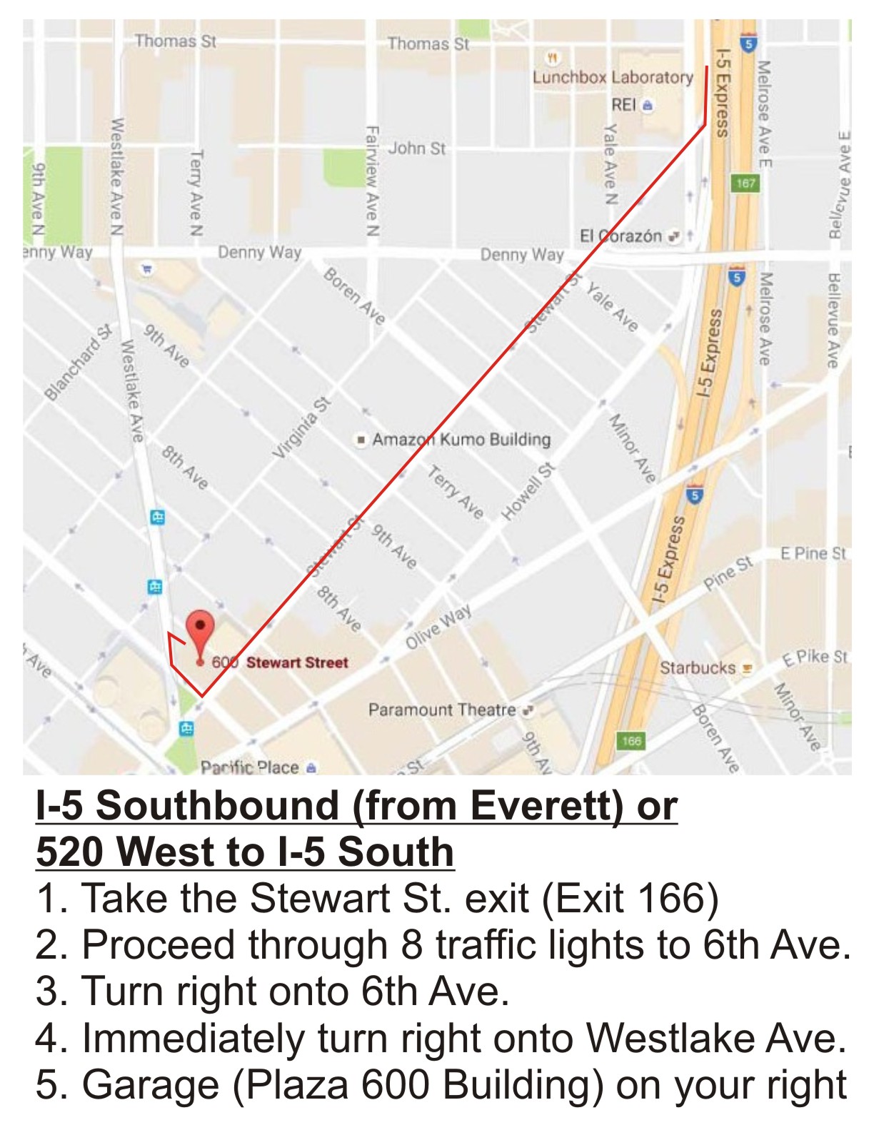 Map - I5 Northbound